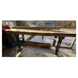 Handmade Table with Metal Base