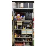 Metal Shelf and Contents