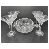 Crystal Serving Bowl and Stemware