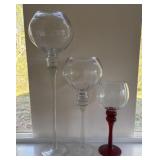 Tall Glass Candleholders