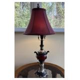 Ruby Red Composite Table Lamp