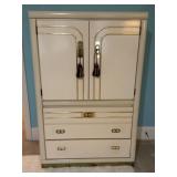 Brass and Laminate Highboy Dresser