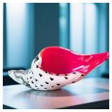 Murano Style Glass Shell Vase