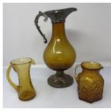 Amber Glass Pitchers