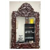 Carved Fruit Wood Mirror