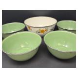 Vintage Metal Mixing Bowls Set