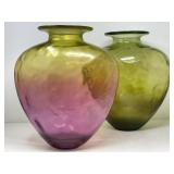 "Summer Storm" and "Amphora" Art Glass Vases