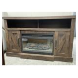 Barn Door Electric Fireplace Console