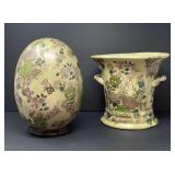 Chinese Porcelain Vase and Decorative Egg