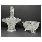 Hofbauer Byrdes Lead Crystal Basket and Bowl