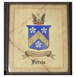 Framed Family Code of Arms Ferris