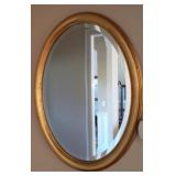 Oval Gold Tone Mirror