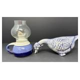 Ceramic Duck and  Oil Lamp