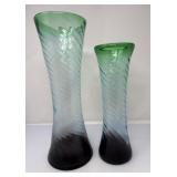 Optic Swirl Hand Blown Glass Vases