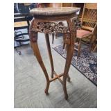 Rosewood Marble Top Plant Stand