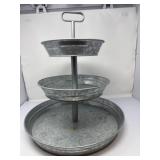 Tiered Galvanized Metal Stand