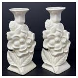 Ceramic Dogwood Candlers Holders