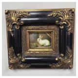 Framed Reproduction Oil Rabbit