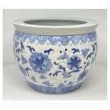 Asian Blue and White Koi Bowl