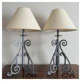 Wrought Iron Scroll Table Lamps