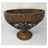 Decorative Wood and Metal Bowl