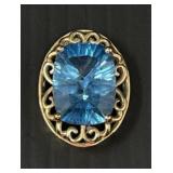 10KT Gold with Blue Stone Pendant