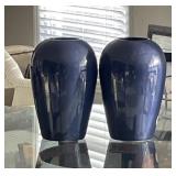 Pair of Navy Haeger Vases