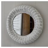 Faux Wicker Mirror