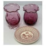 Pilgrim Hand Blown Vases, Bread and Butter Plate