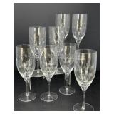 Eight Lenox Bellina Crystal Etched Goblets