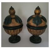 Pair of Decorative Lidded Urns