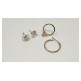 10K Stud Earrings and Single Earrings