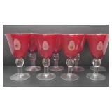 Red and Clear Glass Goblets
