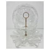 Glass Double Tiered Dish and Serving Plate