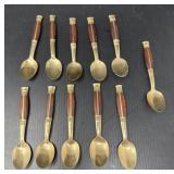 Thai Rosewood and Brass Spoon Collection