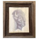 Bison Print by P. Harvey