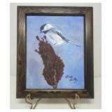 Framed Original Acrylic Bird Painting