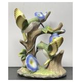 Porcelain Hummingbirds and Morning Glories