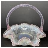 Fenton Glass Basket  A