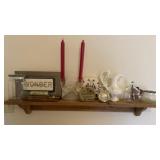 Wooden Wall Shelf with Nick Nacks