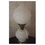 Vintage Milk Glass Hurricane Lamp