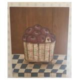 Hand Painted Country Scene on Board Signed