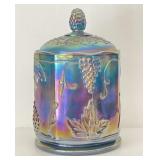 Harvest Grapes Carnival Glass Canister