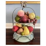 Two Tier Faux Fruit Centerpiece