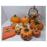 Collection of Pumpkins and Halloween Cups and More