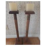 Wooden Candlestick Holders