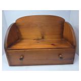 Handmade Pine Wood Shelf with Drawer