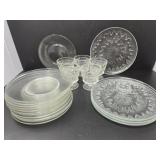 Vintage Glass Serving Plates and Sherbet Glassware