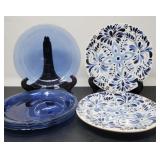 Blue Glass and Portuguese Blue & White Plates