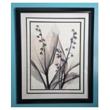 Framed Stylistic Floral Black and White Photo